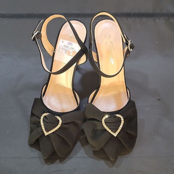 BRAND NEW FOREVER  FLOWER BOWNOT POINTED TOE HIGH HEEL STILETTO SANDAL - Picture 2 of 13